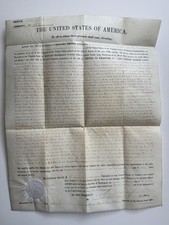 1861 Abraham Lincoln Presidential Land Patent picture