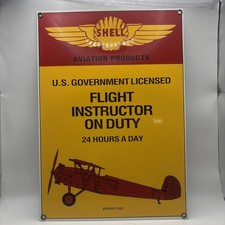Shell Aviation Flight Instructor 13x9 Enamel Sign by Ande Rooney ~ Boeing F3B-1 picture