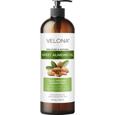 Velona Sweet Almond Oil - 16 Oz | 100% Pure and Natural Carrier Oil | Refined, C picture