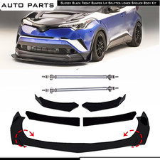 For Toyota C-HR CHR Front Bumper Spoiler Lip Splitter Body Kits Gloss Black picture