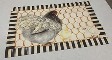Mackenzie Childs Chicken Coop Floor Mat 2' X 3' Courtly Stripe Non Slip Vinyl picture