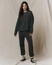 The Great Slouch Sweatshirt Washed Black Cotton Pullover Womens 0 picture