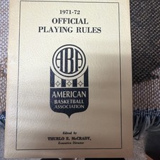 1971-72 ABA Official Playing Rules/Rulebook.  Vintage Very Rare Basketball NBA picture