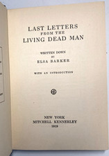 1919 ELSA BARKER Last Letters Living Dead Man 1st Ed OCCULT SPIRITUALISM picture