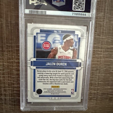 Panini 2022 Contenders Jalen Duren Rookie of the Year #18 Pistons PSA 10 picture