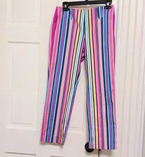 Express Women's Multicolor Striped Dress Pants Twill Stretch Mid Rise 27