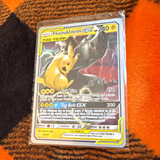 Pokemon Pikachu & Zekrom GX TAG TEAM Holo Ultra Rare 33/181 WC 2019 Signed picture