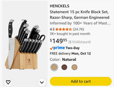 HENCKELS Statement 15-Piece Stainless Steel Knife Block Set w/ Shears picture