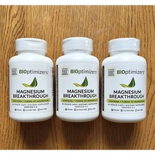 3 Bottles Bioptimizers Magnesium Breakthrough all 7 forms essential, 60 capsules picture