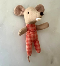 Maileg Baby Mouse with Button Pacifier Binky Retired VHTF My Size picture