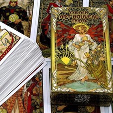 78pcs/set Golden Art Nouveau Tarot Cards, Family Party Playing Card Game picture