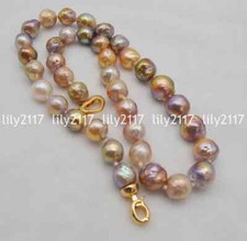 Genuine Natural 10-12mm South Sea Multicolor Baroque Pearl Necklaces 14-48'' picture