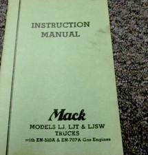 1951 Mack LJ LT LJSW Truck EN-510A & EN-707A Gas Engine Owner Operator Manual xz picture