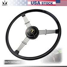 Retro Classic Car Modified Steering Wheel 400mm For Porsche 356 356A/B/C Black picture
