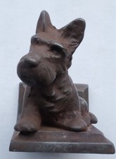 Antique Vintage Littco Cast Iron Scottish Terrier Bookend on Base picture