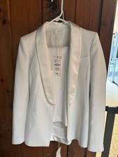 Zara Women's White Tuxedo Pearl Color New Size Small picture