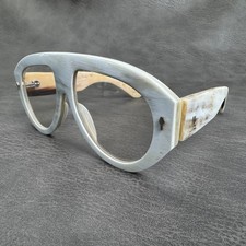 Man Eyeglasses Aviator Big Unique Handmade White Horn Eyeglass Glasses Frames picture