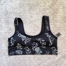 Torrid LL Seamless Sweetheart Bralette Rich Black Floral Plus Size 4 NEW picture