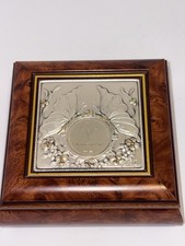 VTG Castellani ACCA Italian Wood & Silver Trinket Box 925 Sterling Silver Italy picture