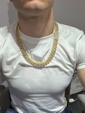 22mm moissanite chain 24 inch. Yellow gold. 300 grams of weight picture