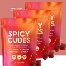 Spicy Cubes Hot Peach Gummies With Chili Pepper, Maca Root And Muira Puama Gumm- picture