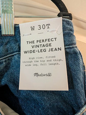 Madewell the Perfect Vintage Wide-Leg Jean Size 30 Tall picture