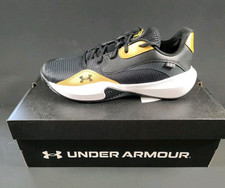 UNDER ARMOUR-New-Men's Black/Gold Lockdown 7 Low Sneakers-3027646-001-Sz 11.5 picture