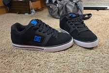 DC Pure Black Low-Top Skateboarding Shoes Blue Logo US 9.5 M picture