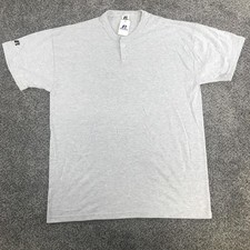 Vintage Russell Athletic Shirt Mens Large Heather Gray NuBlend Henley Tee picture