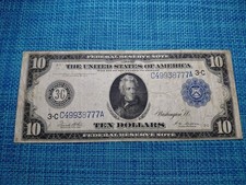 🇺🇸 US 10 Dollars 1914 FR-915-C Federal Reserve Philadelphia banknotes 051726-3 picture