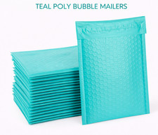1000 Bulk  Teal Poly Bubble Mailers #000 4x8 Water Resistant Padded Envelopes picture