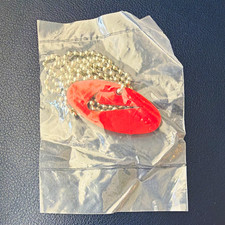 Vintage Nike Swoosh Oval Pendant Necklace Red Deadstock Y2K Sealed New Retro picture