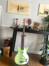 Danelectro Longhorn 4-String Solid Body Electric Bass Rare Sea Green picture