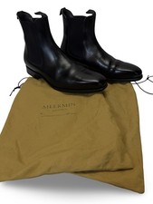 Meermin Mallorca Goodyear Welted Chelsea Black Leather Boots US 11 M W/Dustbags picture