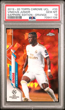 Vinicius Junior Orange /50 Sapphire PSA 10 2019-20 Topps Chrome UEFA Pop 9 picture