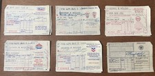 Vintage 1960-1962 Gas Station/Oil Receipts: Chevron/Mobil/Shell/Standard picture