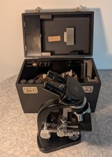 Vintage Leitz Wetzlar 538655 Microscope with Case ,Four Lenses and More picture