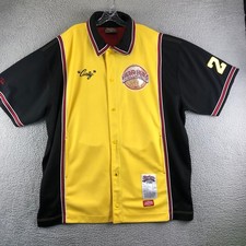 Vtg 1993 Harlem Globetrotter Warm Up Shirt Men 4X Yellow Platinum Fubu Curly picture