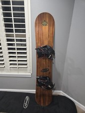 Arbor Hawaiian Koa Woodie Series Snowboard D62w With Bindings L Vtg Rare picture