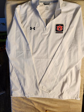 Under Armour Auburn Tigers Men's 1/4 Zip Pullover Jacket White LG new W/O Tag picture