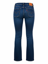Levi's Women's Bootcut Blue Dark Wash Cotton Denim Jeans 5-Pocket Logo picture