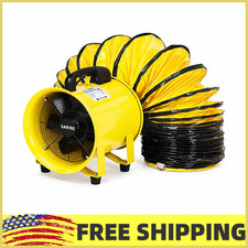 🔝8/10 INCH Heavy Duty Utility Blower Exhaust Fan with 16.4/32.8 ft Duct 3450RPM picture
