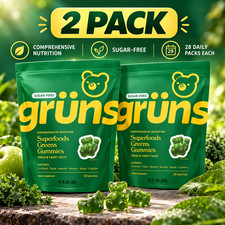 2 Pack | Grüns Superfood Greens Gummies Sugar Free 21+ Vitamins Minerals 20oz picture