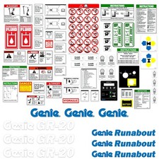 Complete Decal Kit for Genie GR20 Decal Kit Runabout Lift Stickers Made in USA 1 picture