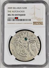 20 ROUBLES 2009 BELARUS NUTCRACKER SILVER UNC RARE NGC MS70 picture