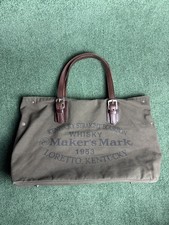 Rare Rebecca Ray Designs Maker's Mark Bourbon Canvas Leather Racing Tote Bag USA picture