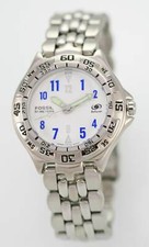 Fossil Blue Mens Watch Stainless Silver Steel 50m Water Resist Batt White Quartz picture