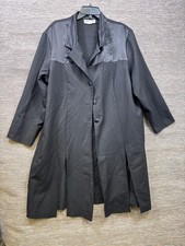 Vintage Betsy's Things Coat Womens 24 Black Single Breasted 3/4 Sleeve Made USA picture