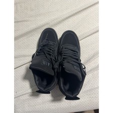 Black High Top Lace Up Sneakers AIR Lettering Size 11 picture