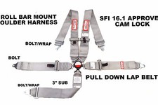 RACERDIRECT SFI 16.1 RACING HARNESS 5 POINT ROLL BAR MOUNT 3